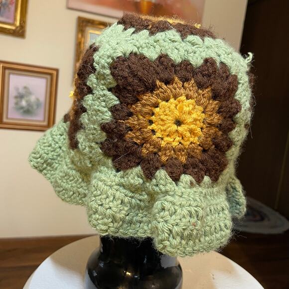 Granny Square Sun Hat handmade Boho - Picture 14 of 16